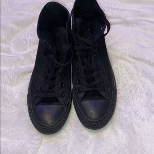 All Black High Top Converse Sneakers